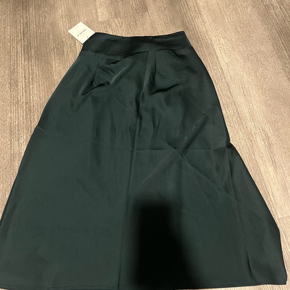 Satin Slit Midi Skirt - Picture 2 of 3